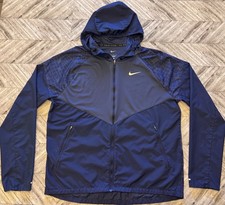 Nike Windbreaker Womens Medium Blue Hoodie Full Zip Athleisure Workout Running