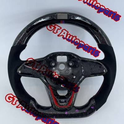 Fit for Volkswagen Golf R MK8 GTI 2020+ LED Forged Carbon Fiber Steering Wheel