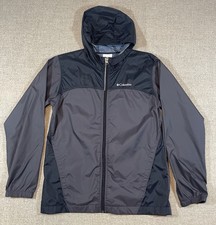 Columbia Kids Black Gray Full Zip Windbreaker Kids L 14/16 Outdoor
