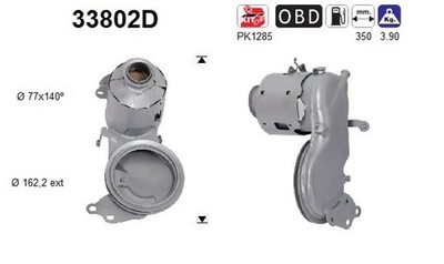 AS Katalysator 33802D für VW GOLF 7 Variant BA5 BV5 5G1 BQ1 BE1 BE2 VAN ALLTRACK