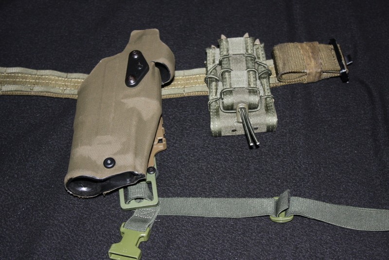 Combat Belt and Holster, Pouch, Magazine Holders and Tournequet Device  Full Rig