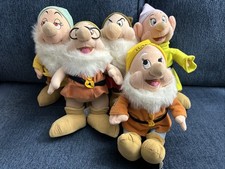 Lot Of 5 Disney Snow White Seven Dwarfs Plush Lot Large 12" Dopey Doc