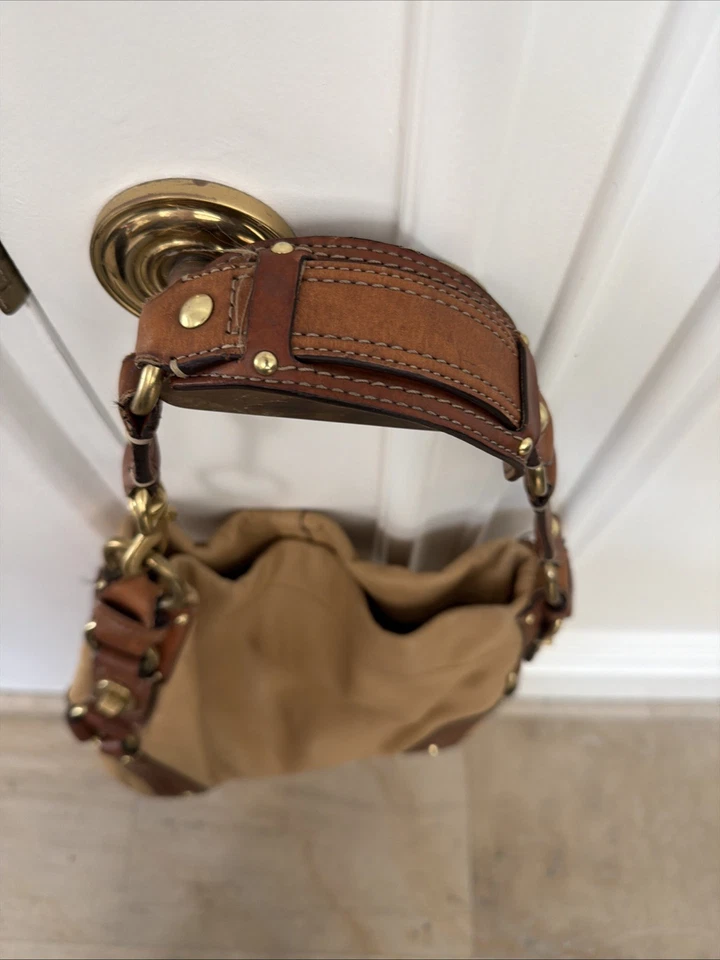 COACH Y2K Vintage Carly Large Tan Slouchy Hobo Bag Leather Shoulder Purse - Image 4 of 4