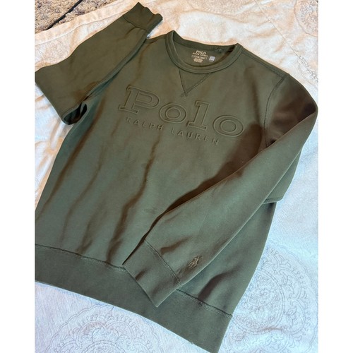 Polo Ralph Lauren Herren Double Knit Embossed Logo Crewneck Sweatshirt Grün S - Bild 2 von 10