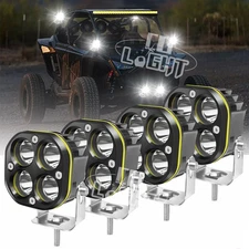 4PCS For UTV Polaris RZR 4XP 1000 3"inch LED Cube Work Light Bar 4Lens Spot Pods
