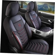 Universal Car Seat Covers for Cars  Front Seat Set Black - Red Florida Series