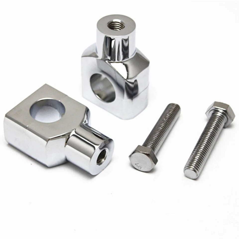 Chrome 7/8"22mm Bar Mount Handlebar Riser For Harley Cruiser Custom Motorcycle Foto 3 de 4