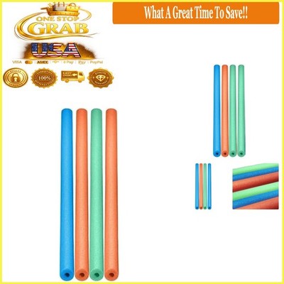4 Pool Noodles 48'' Foam Pool Float Swimming & Craft Fun Multi-Color