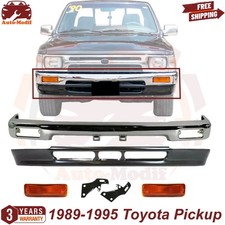 Front Bumper Chrome Steel Kit Signal Lights For 1989-1995 Toyota Pickup Front Bumper Chrome Steel Kit Signal Lights For 1989-1995 Toyota Pickup