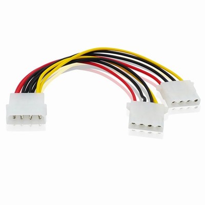 K15 Molex Y-Stromkabel 1x 4Pin Stecker auf 2x 4Pin Buchse PC IDE SATA HDD Kabel