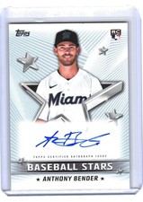 2022 Anthony Bender Topps Baseball Stars Auto RC #BSA-ABE (H409) $6 MAX SHIP