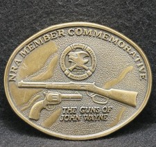 WL01146 VINTAGE 1970s NRA MEMBER COMMEMORATIVE 2ND AMENDMENT GUN BELT BUCKLE
