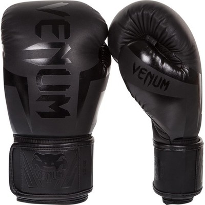 Venum Elite Boxhandschuhe Erwachsene, Schwarz (Black Matt/Black), 14 Oz