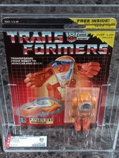 G1 1986 HASBRO TRANSFORMERS SERIES 3 WHEELIE AFA 80 W   PATCH MINICAR MOSC