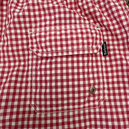 Barbour Men’s Swim Trunks XXL Shorts Gingham Check Reddish Pink White Beach Pool - Picture 6 of 19