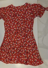 Faithfull The Brand Women’s M Red Floral Round Neck Short Sleeve Romper
