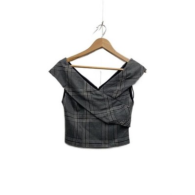 alice olivia Womens Gray Check Rayon Vest Size 2 Auth