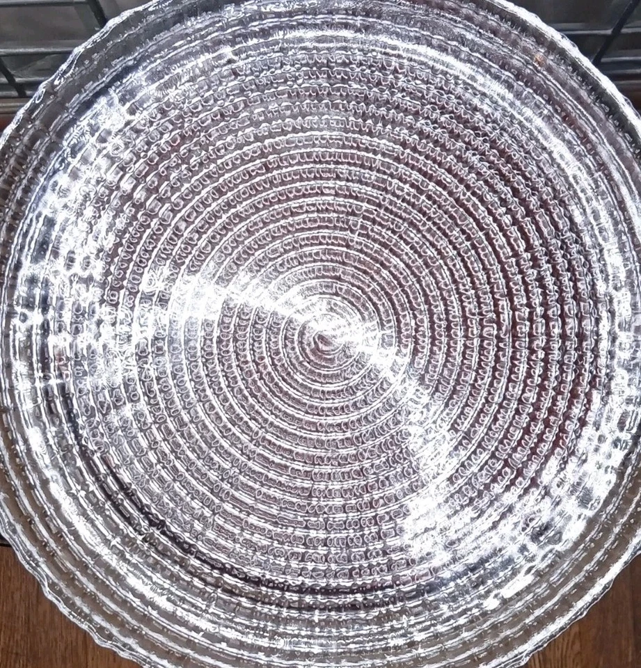 Pampered Chef ~ Plato redondo de vidrio brillante. Artículo # 2001 ~VINTAGE NUEVO. db Foto 2 de 4