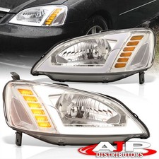Clear Oe Style Head Light Lamp Led Drl Signal For 2001-2003 Honda Civic 2dr 4dr