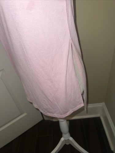 Women’s Athletic Tank Top High Neck Side Slits Light Pink Size Small 4/6 - Picture 3 of 8