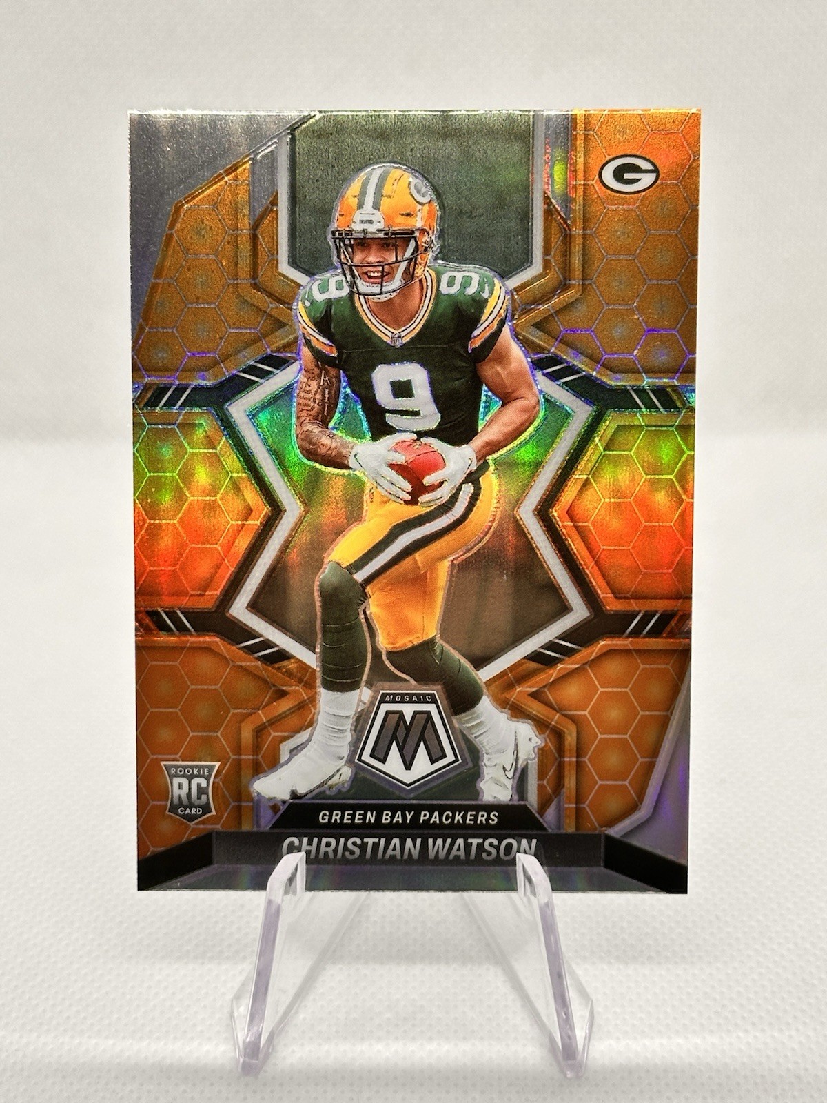2022 Mosaic Christian Watson Honeycomb Prizm SSP #327 RC Packers CASE HIT