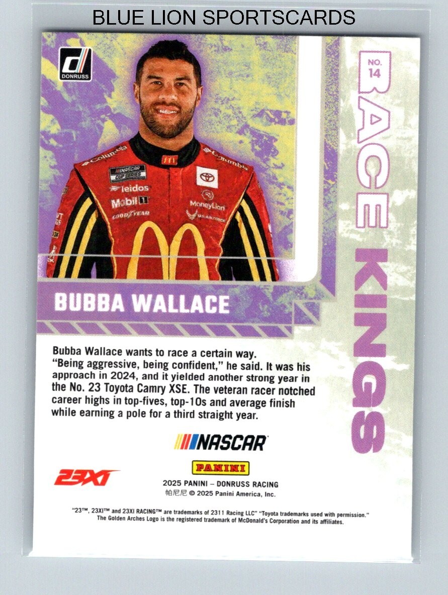 2025 Donruss Nascar Race Kings #14 Bubba Wallace | eBay