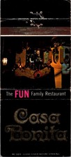 Casa Bonita Fun Family Restaurant Houston Vintage Matchbook Cover TMM13-...
