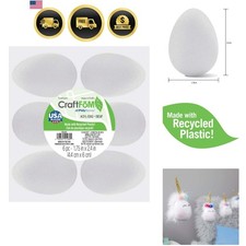Egg Decorations Craft Foam Eggs 6 Pack Easter Holiday White 1.75X2.4 Inches