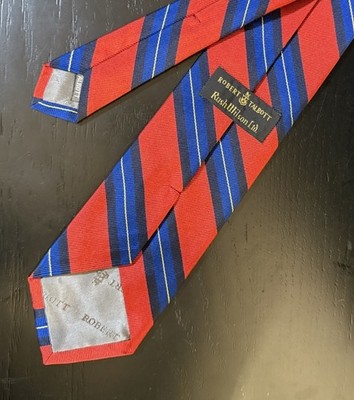 Robert Talbott Best Of Class  Tie Red Blue Silk Regimental Stripe 3.5  USA