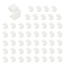 50-Pack Blank Keystone Jack Inserts for Wall Plate, White
