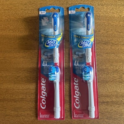 Colgate 360 Degree WHOLE MOUTH  CLEAN Brush Head SOFT  REPLACEMENT Head Lot Of 2