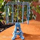 Cast Iron Pedestal Letter Napkin Holder Hand Towel Holder Ornate Blue Tabletop — photo 3