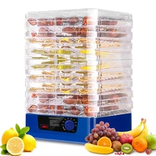10 Layers Trays Food Dehydrator Electric Machine Fruit Jerky Dryer Timer 95-160℉