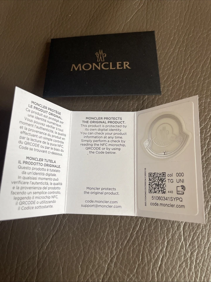 New Moncler Anthenticity Certificate Card With envelope - Image 2 of 2