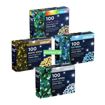 Xmas Chaser Lights ultrahelle LED 100er-Packung 8 Funktionen Mem-Sequenz FARBE AUSWÄHLEN