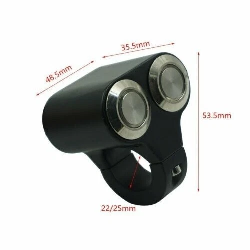 Interruptor de control de manillar para moto ATV de 7/8" 2 botones pulsadores de tornos 22 mm Foto 2 de 4