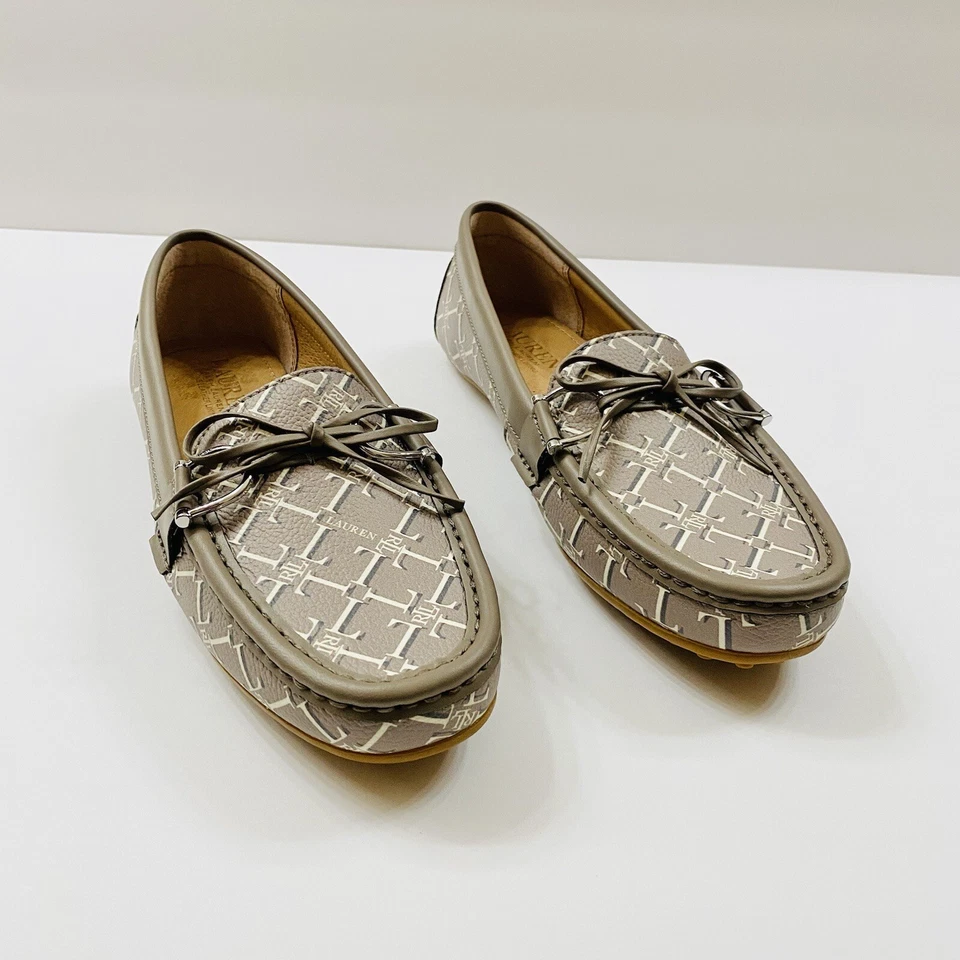 Mocasines Lauren Ralph Lauren Briley II Monograma Logo Forro Cuero Talla 6.5B NUEVO Foto 2 de 4