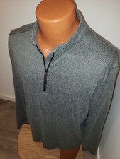  Large Mens Greg Norman 1/4 Zip Sweatshirt Pullover Gray Golf Long Sleeve .