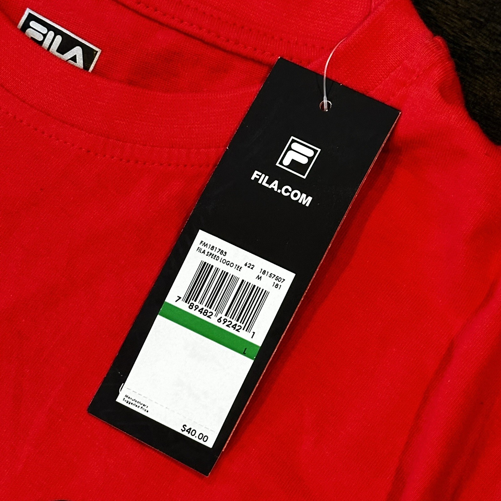 T shirt FILA Sports Rossa Uomo L Con ETICHETTE!