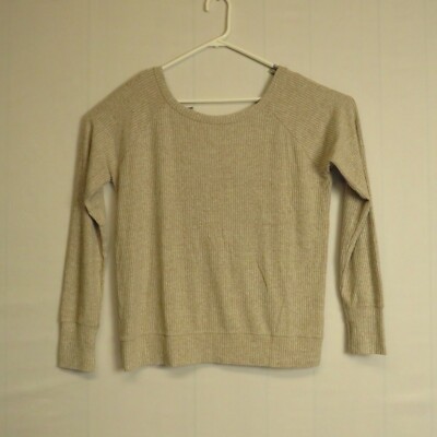 Bobi Sweater Womens Small Brown Long Sleeve Round Neck Lightweight Ribbed Knit