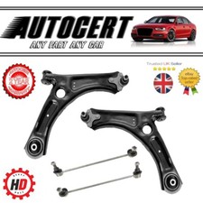 SKODA SUPERB 08-16 FRONT LOWER CONTROL ARMS / WISHBONES & LINK BARS PAIR - L & R