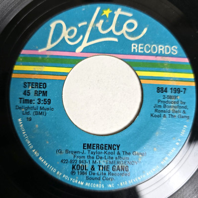 Kool & The Gang  Emergency 7'' 45 De-Lite Records 884 199-7