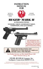 Ruger Mark 2  22/45 Model Pistol Owners Manual