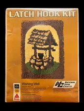 Wishing Well Latch Hook Kit National Yarn Crafts 20"x27" Vintage 1980 USA NOS