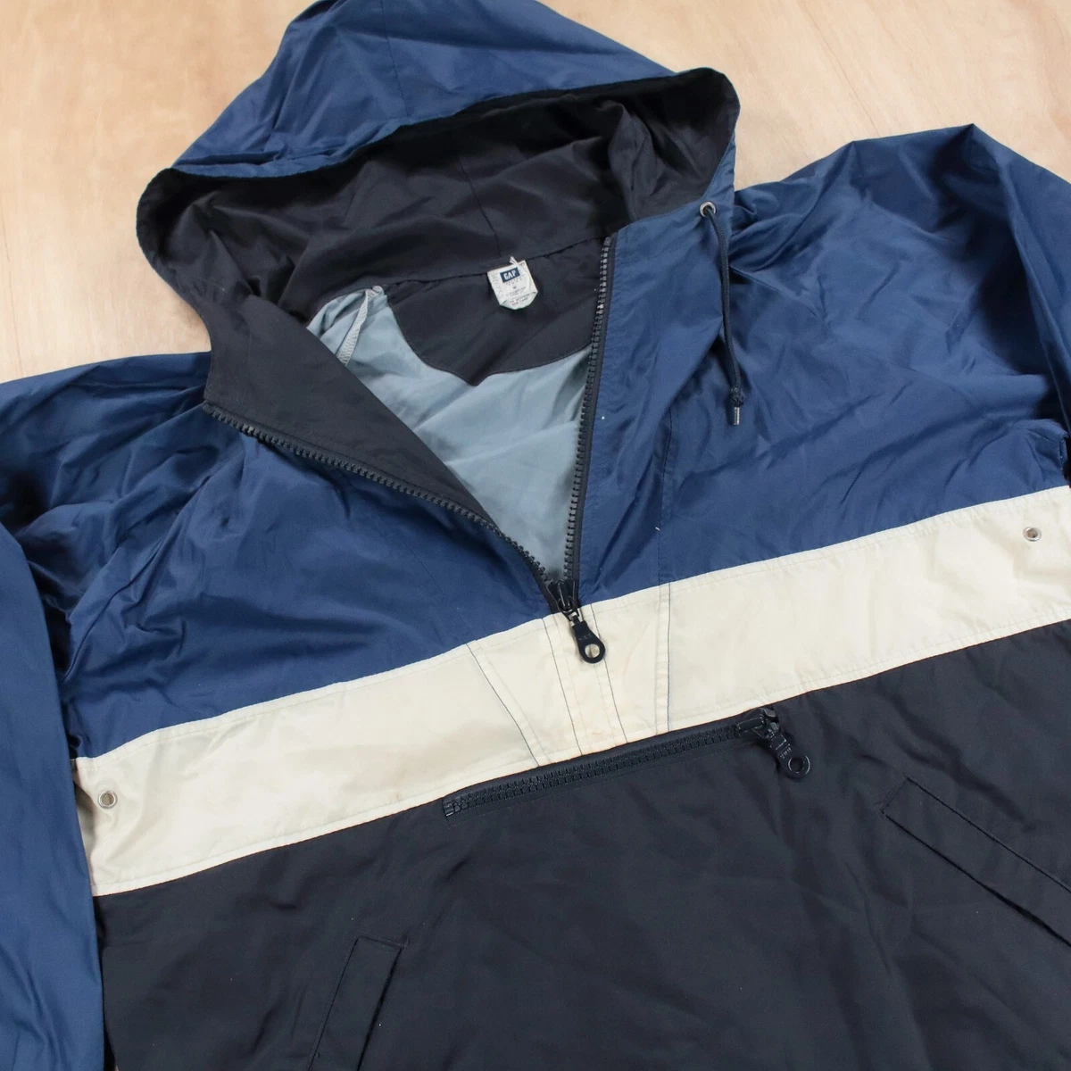 vtg GAP 90s pullover anorak nylon windbreaker jacket LARGE striped 1999 00s y2k