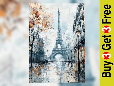 Eleganter Eiffelturm 5''x7'' Druck auf mattem Papier | Pariser Landschaftsgemälde