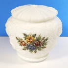 Vintage  GWTW Lamp Globe Base Milk Glass Puffy Roses Base ONLY Replacement