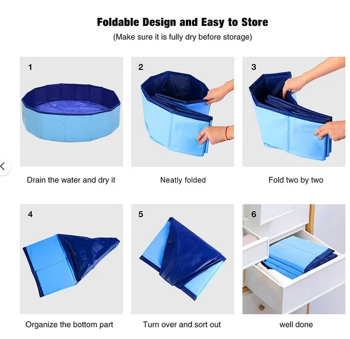 Piscina plegable Hanmun para niños piscina de plástico duro para perros - pozo de bolas de 32" para niños Fol Foto 4 de 4