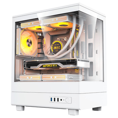 Darkflash DB330M Gaming-PC-Gehäuse   mATX/ITX, weiß/schwarz