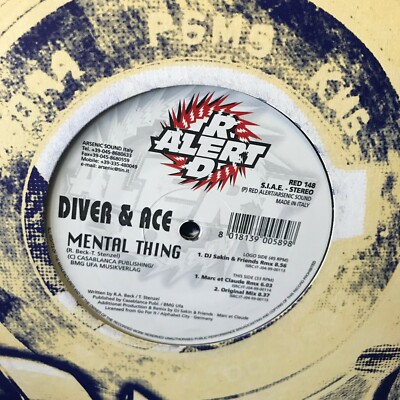 DIVER & ACE - MENTAL THING 12'' RED ALERT RECORDS DJ SAKIN MARC ET CLAUDE MIXES